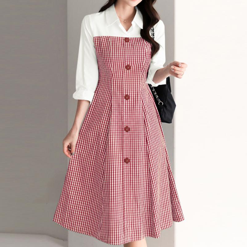 ZANZEA Женское повседневное платье в полоску с отложным воротником и длинными рукавами в стиле пэчворк XL красный
ZANZEA Женское повседневное платье в полоску с отложным воротником и длинными рукавами в стиле пэчворк XL красный