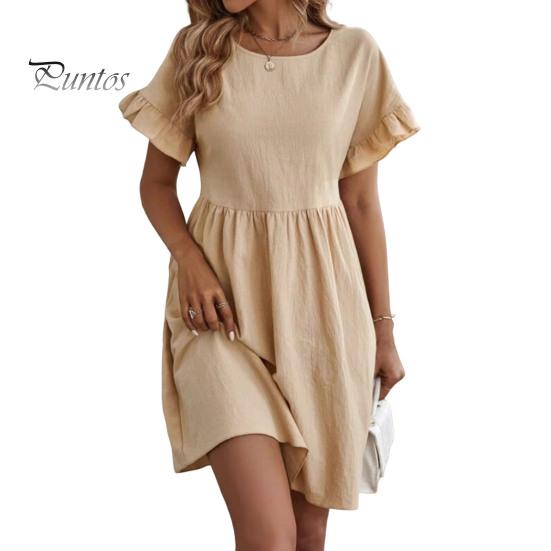 Летнее мини-платье с оборками, короткими рукавами, О-образным вырезом, плиссированное платье А-силуэта, однотонное платье со свободным подолом для свиданий, шопинга, путешествий S
Летнее мини-платье с оборками, короткими рукавами, О-образным вырезом, плиссированное платье А-силуэта, однотонное платье со свободным подолом для свиданий, шопинга, путешествий S