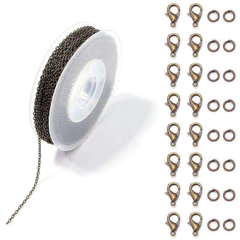 3 m/Roll Metal Iron Cross Chains Set With Jump Rings Lobster Clasp Link Chain For DIY Jewelry Making Bracelet Necklace Accessory античный бронзовый
3 m/Roll Metal Iron Cross Chains Set With Jump Rings Lobster Clasp Link Chain For DIY Jewelry Making Bracelet Necklace Accessory античный бронзовый