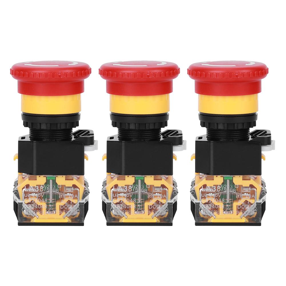 3PCs Emergency Stop Push Switch On Off Industrial Parts Engineering Plastic 440V 10A 22mm
3PCs Emergency Stop Push Switch On Off Industrial Parts Engineering Plastic 440V 10A 22mm