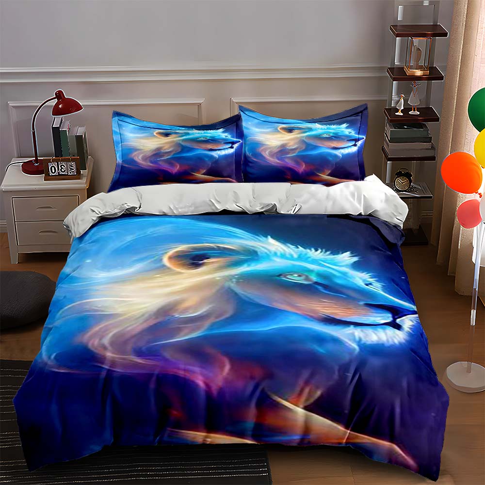 Glowing lion design. Bedding Duvet cover sets Duvet covers Pillowcases gifts (1 * Duvet Cover 2 * Pillowcases, without duvet insert) 135x200cm
Glowing lion design. Bedding Duvet cover sets Duvet covers Pillowcases gifts (1 * Duvet Cover 2 * Pillowcases, without duvet insert) 135x200cm