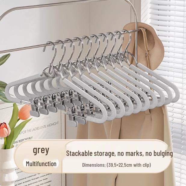 Non-Slip Multi-Functional Pants & Clothes Hanger with Clips and Sponge, Stackable Design for Seamless Organization серебряный серый
Non-Slip Multi-Functional Pants & Clothes Hanger with Clips and Sponge, Stackable Design for Seamless Organization серебряный серый
