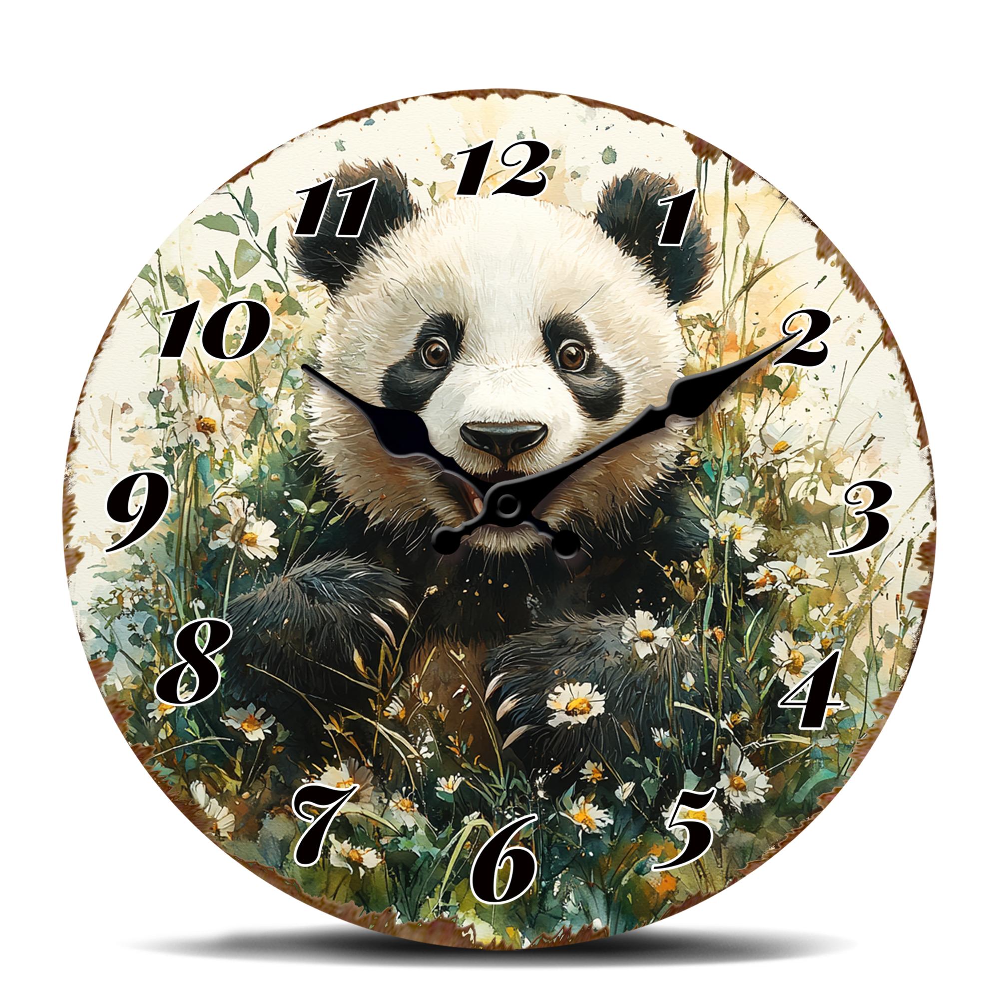 Cute Panda Wall Clock, Baby Animal Art Round Timepiece, Giant Panda in Floral Meadow Scene Decorative Clock for Kids Room or Nur 10 inch
Cute Panda Wall Clock, Baby Animal Art Round Timepiece, Giant Panda in Floral Meadow Scene Decorative Clock for Kids Room or Nur 10 inch