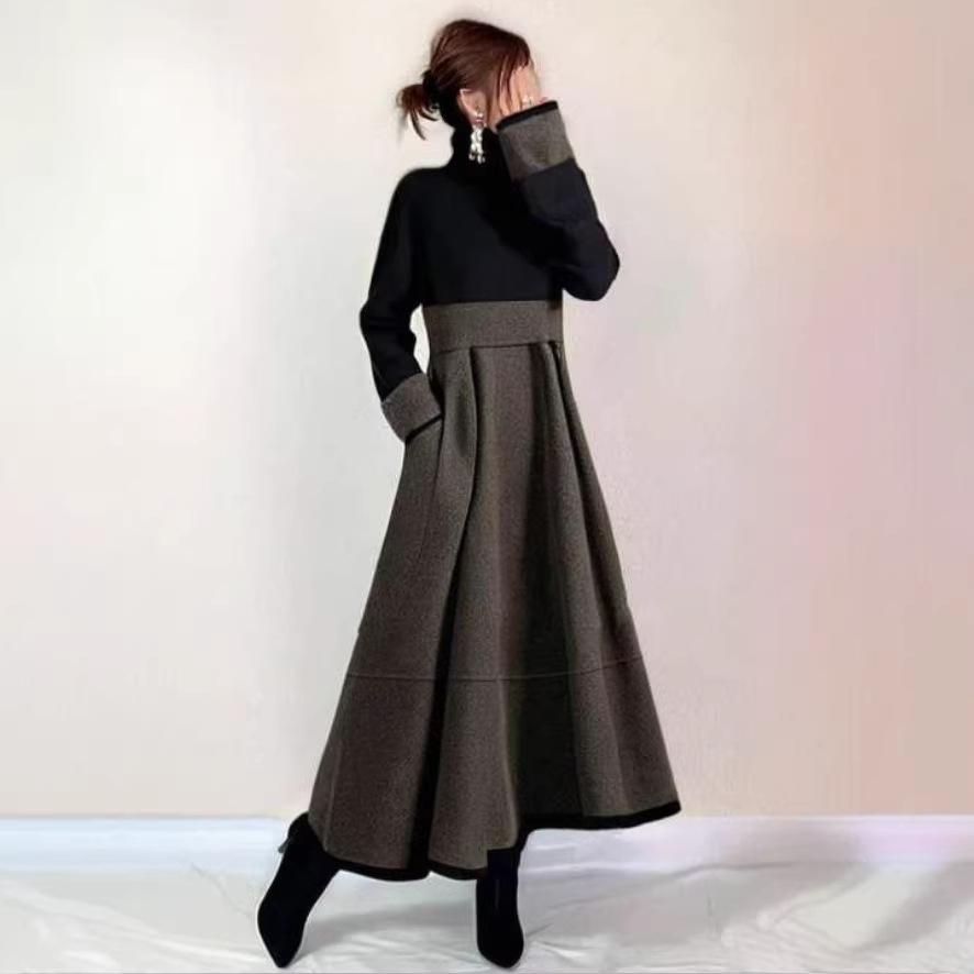 2026 Spring High Neck Color Block Pocket Long Sleeve Dress Small
2026 Spring High Neck Color Block Pocket Long Sleeve Dress Small