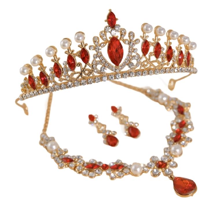 Opulent Crystal Accented and Jewelry Ensemble Wedding Jewelry Set Headpiece Necklace Suitable for Banquets Parties червоний/золотистий
Opulent Crystal Accented and Jewelry Ensemble Wedding Jewelry Set Headpiece Necklace Suitable for Banquets Parties червоний/золотистий
