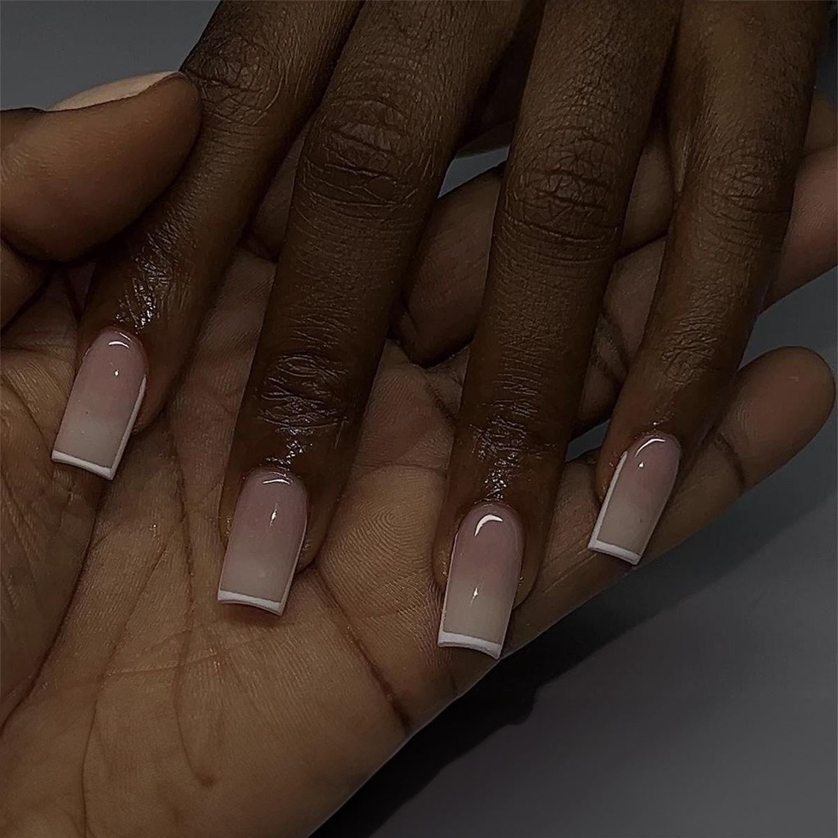 Exclusive Gradient White Striped Nail Tips: Minimalist French Rectangular Style Patches
Exclusive Gradient White Striped Nail Tips: Minimalist French Rectangular Style Patches