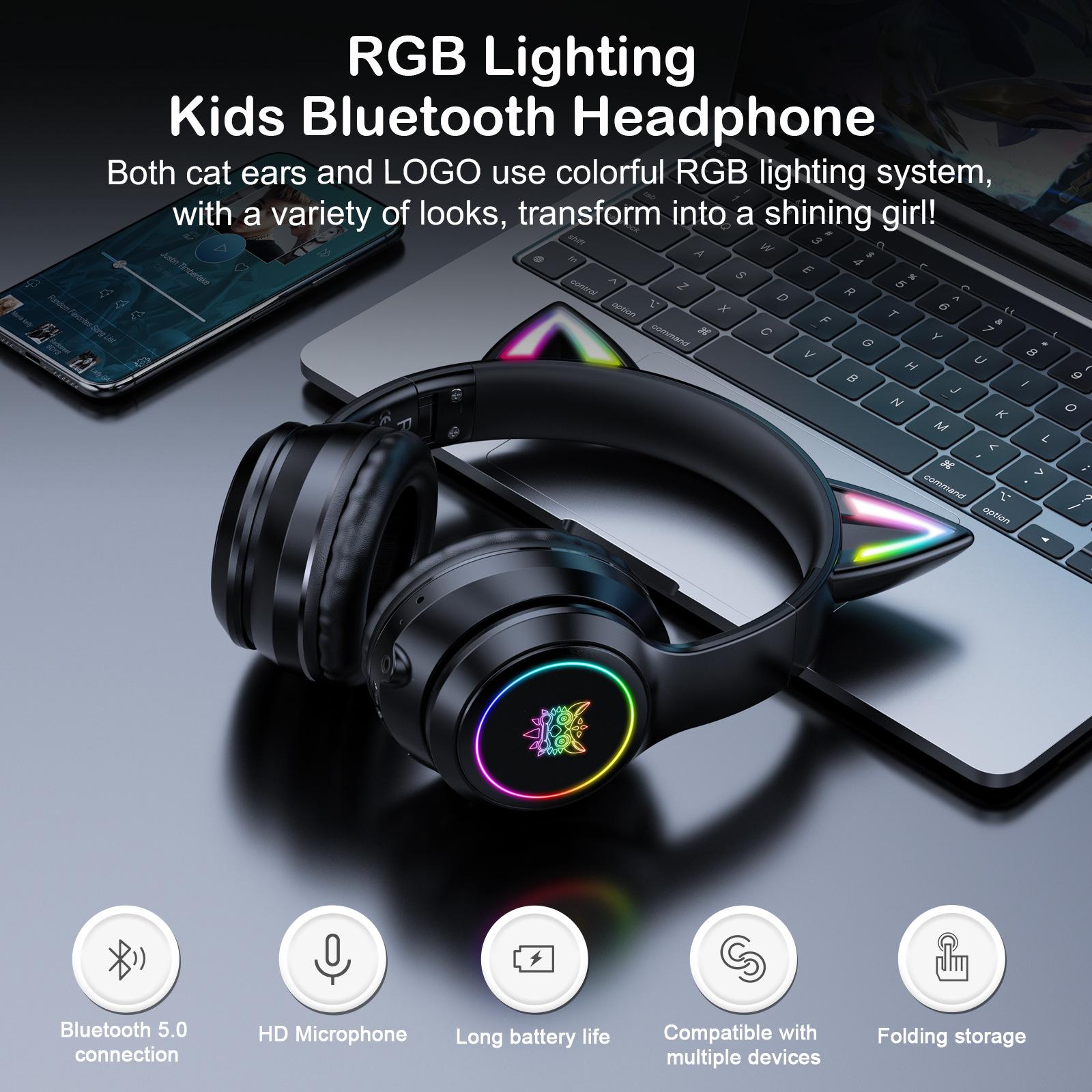 ONIKUMA B90 Bluetooth gaming esports RGB glossy headwear pink cat ear earphones for girls mobile tablet
ONIKUMA B90 Bluetooth gaming esports RGB glossy headwear pink cat ear earphones for girls mobile tablet