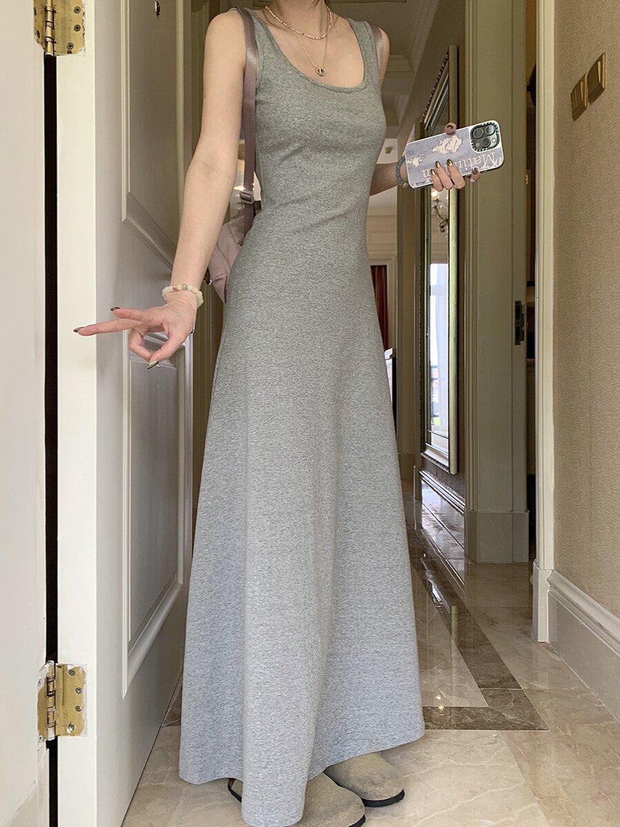 Gray Summer Women s Square Neck A-line Dress with Waist-cinching Straps and Inner Vest Layer L светло-серый
Gray Summer Women s Square Neck A-line Dress with Waist-cinching Straps and Inner Vest Layer L светло-серый