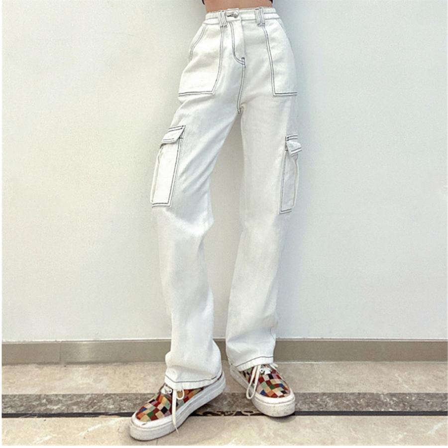 Women s Street Fashion Multi-Pocket Cargo Straight Leg High Waist Slim Fit Khaki Denim Pants XXL білий
Women s Street Fashion Multi-Pocket Cargo Straight Leg High Waist Slim Fit Khaki Denim Pants XXL білий