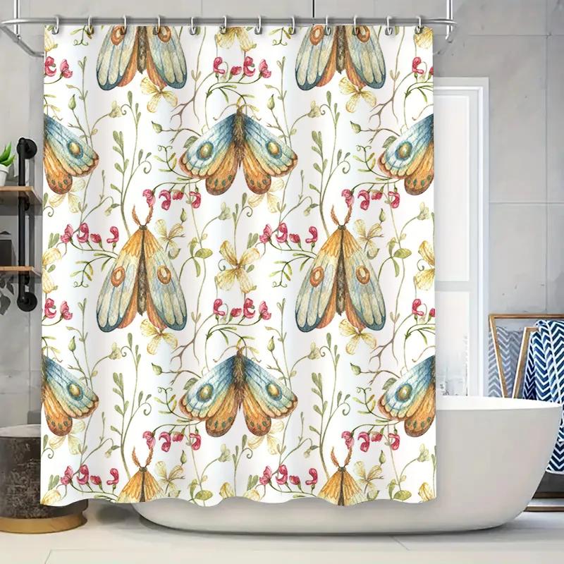 Vibrant Butterfly Print Shower Curtain Waterproof Fabric For Bathroom Decor In Blue Yellow Red Green Floral Design W60H190(CM)-1 Pcs
Vibrant Butterfly Print Shower Curtain Waterproof Fabric For Bathroom Decor In Blue Yellow Red Green Floral Design W60H190(CM)-1 Pcs