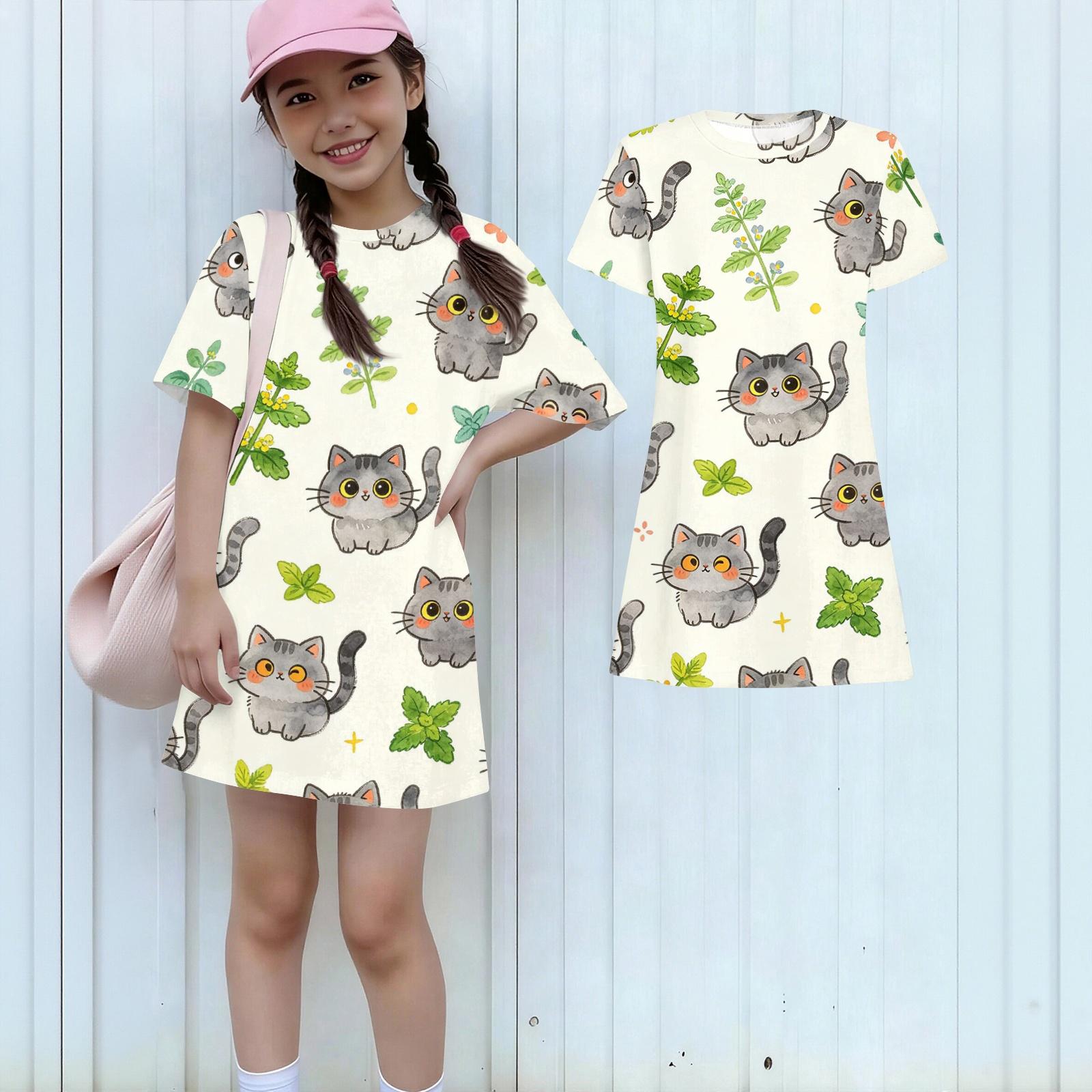 Girls Loose Fit Short Sleeve Dress Lightweight Round Neck Casual Dress with Animal Print Pattern for Kids Summer Wear 110 бежевый
Girls Loose Fit Short Sleeve Dress Lightweight Round Neck Casual Dress with Animal Print Pattern for Kids Summer Wear 110 бежевый