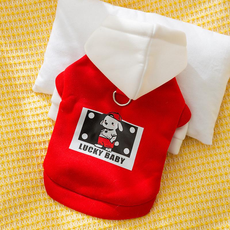 Свитер для питомца с капюшоном Теплый Термальный Хлопок Наряд на две ноги Зимняя Одежда для Собак и Кошек Удобная Толстовка для Питомца Отверстие для Поводка Мягкая Куртка для Питомца XXL