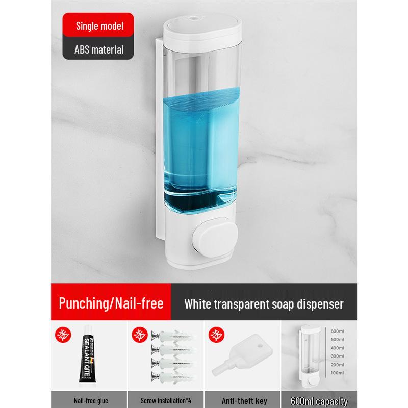 Wall-Mounted No-Drill Shower Dispenser for Soap, Shampoo & Hand Sanitizer
Wall-Mounted No-Drill Shower Dispenser for Soap, Shampoo & Hand Sanitizer