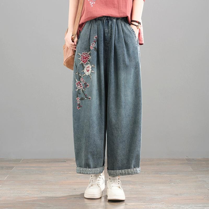 DIMANAF 2025 Summer Women Jeans Casual Embroidered Flowers Harem Pants High Waist Elastic Basic Loose Harem Pants One Size синій
DIMANAF 2025 Summer Women Jeans Casual Embroidered Flowers Harem Pants High Waist Elastic Basic Loose Harem Pants One Size синій