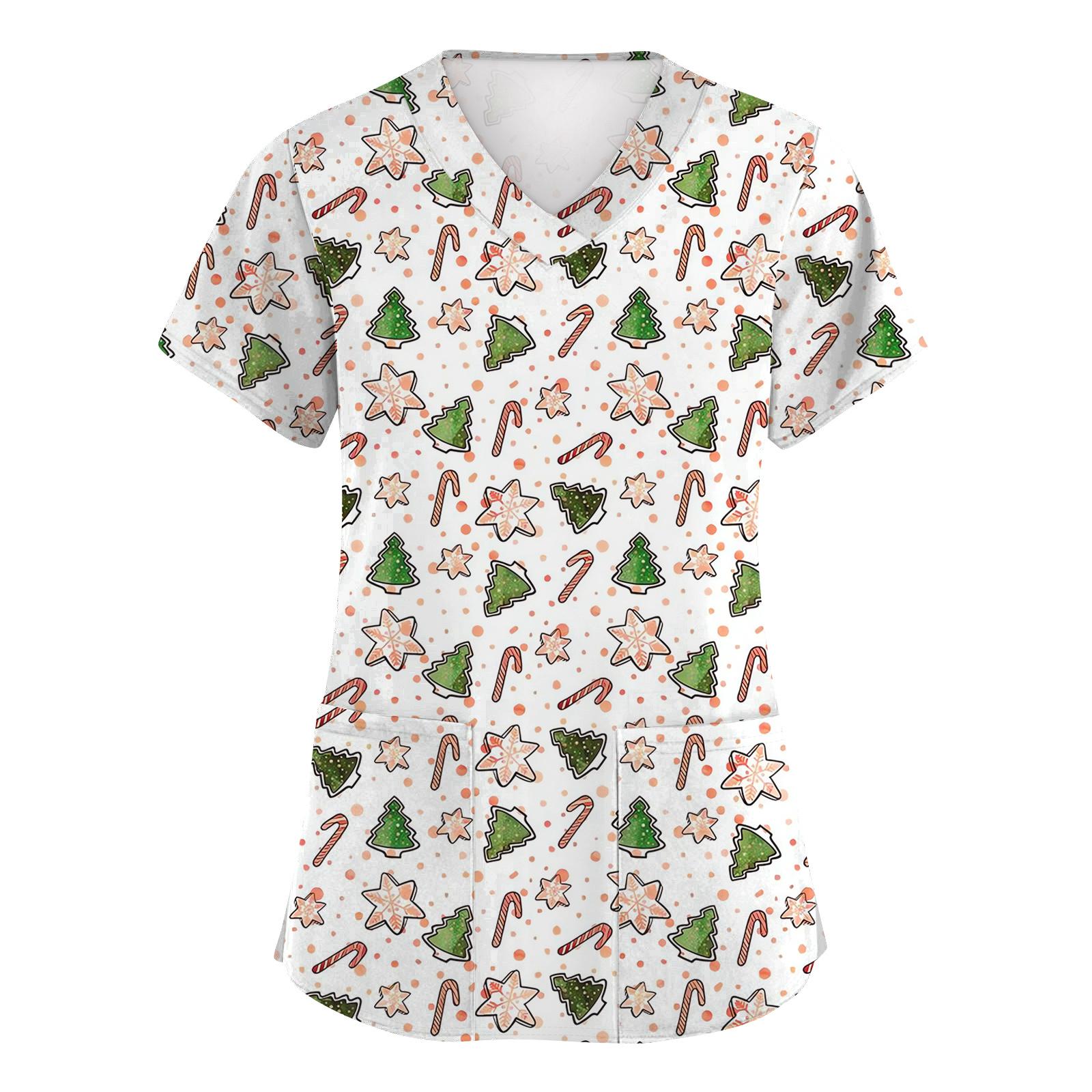 Женские модные топы с коротким рукавом, рождественским принтом, V-образным вырезом, карманом, рабочая одежда XXXXL белый
Женские модные топы с коротким рукавом, рождественским принтом, V-образным вырезом, карманом, рабочая одежда XXXXL белый