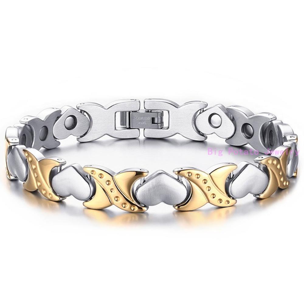 Popular Silver Gold Color with Romantic Heart Bracelet Stainless Steel Elegant Women Luxury Party Cuff Jewelry
Popular Silver Gold Color with Romantic Heart Bracelet Stainless Steel Elegant Women Luxury Party Cuff Jewelry