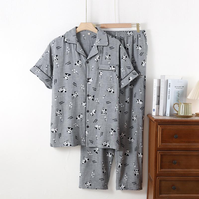 Cartoon Cotton Men s Summer Pajamas Set - Lightweight Yarn-Dyed Gauze, Short Sleeve, Long Pants, Loose Fit XL
Cartoon Cotton Men s Summer Pajamas Set - Lightweight Yarn-Dyed Gauze, Short Sleeve, Long Pants, Loose Fit XL