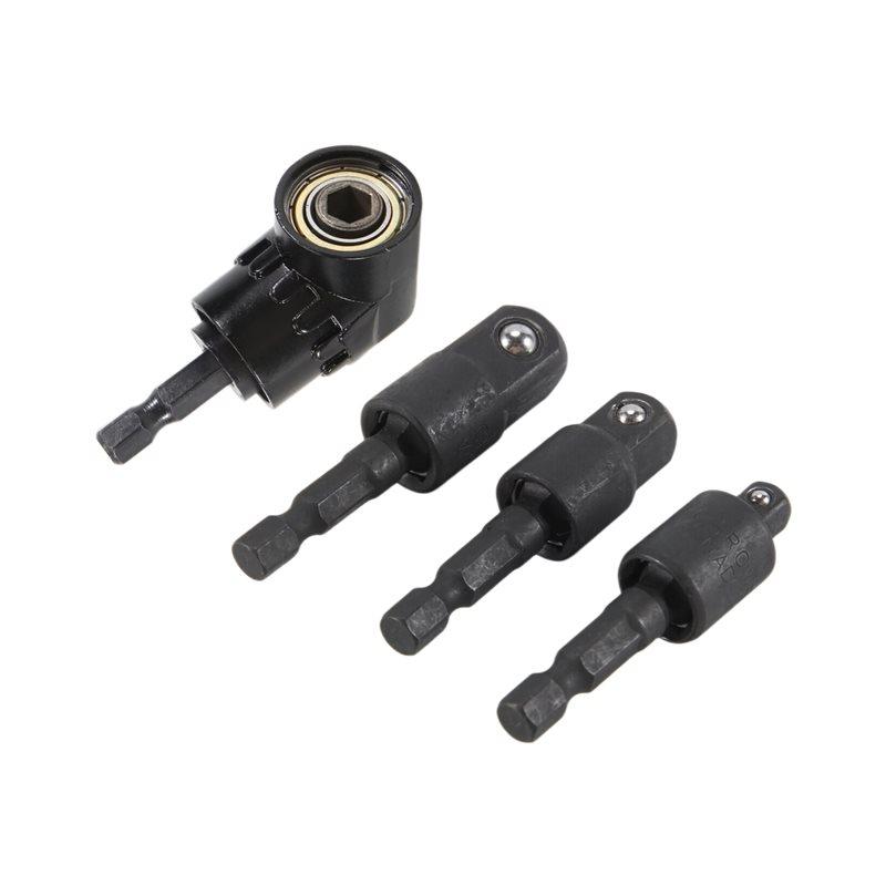 ABJI-Right Angle Drill Adaptor 4-In-1 Impact Drill Bit Extension 360° Rotatable Metal 1/4 3/8 1/2In Impact Grade Socket Adapter чорний
ABJI-Right Angle Drill Adaptor 4-In-1 Impact Drill Bit Extension 360° Rotatable Metal 1/4 3/8 1/2In Impact Grade Socket Adapter чорний
