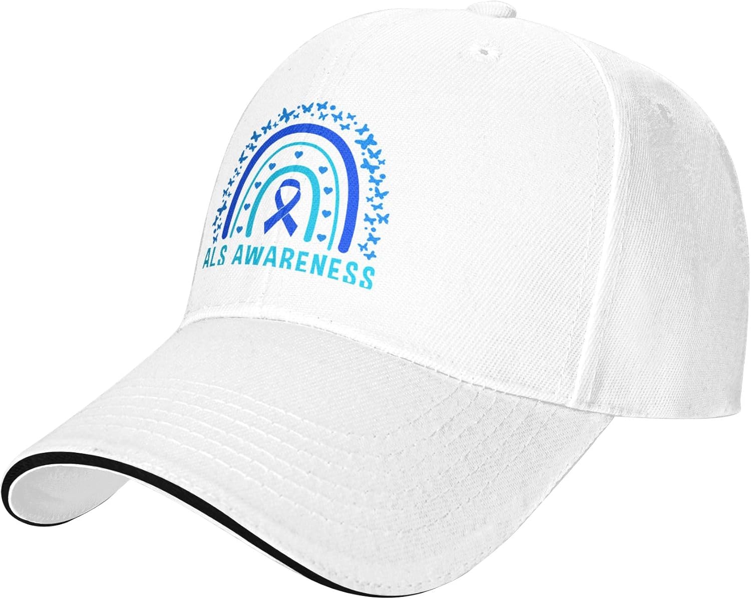 ALS Awareness Rainbow Ribbon Print Baseball Cap Polyester Adjustable Casual Sports Hat for Men Women One Size
ALS Awareness Rainbow Ribbon Print Baseball Cap Polyester Adjustable Casual Sports Hat for Men Women One Size