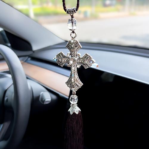 Metal and Crystal Diamond Cross Car Rear View Mirror Car Pendant Hanging Car Accessories Automobiles Decoration
Metal and Crystal Diamond Cross Car Rear View Mirror Car Pendant Hanging Car Accessories Automobiles Decoration