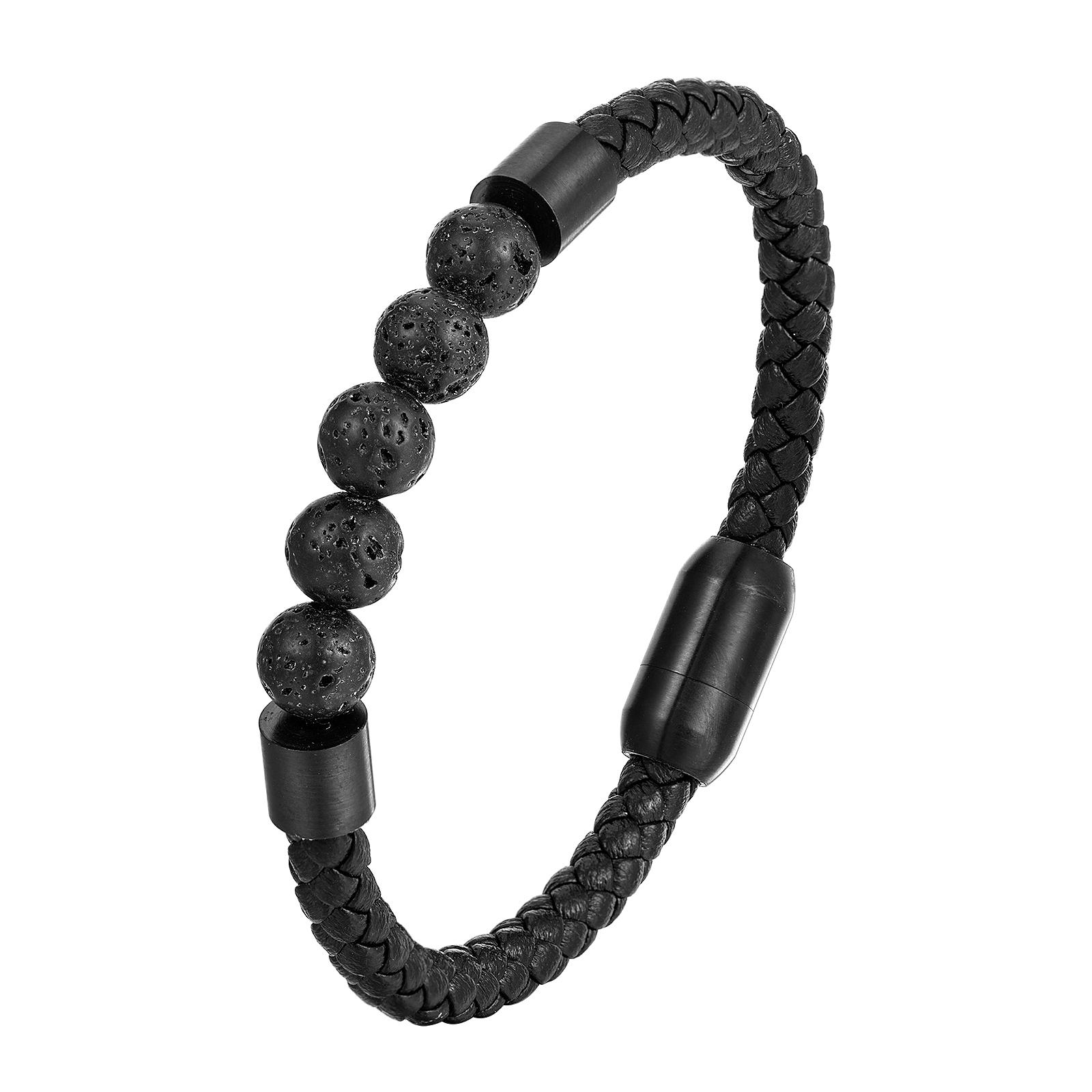 Titanium Steel Man Chakra Jewelry Wholesale Stainless Steel Men s Black Leather Volcanic Beaded Braclets Stone Leather Bracelets 21cm
Titanium Steel Man Chakra Jewelry Wholesale Stainless Steel Men s Black Leather Volcanic Beaded Braclets Stone Leather Bracelets 21cm