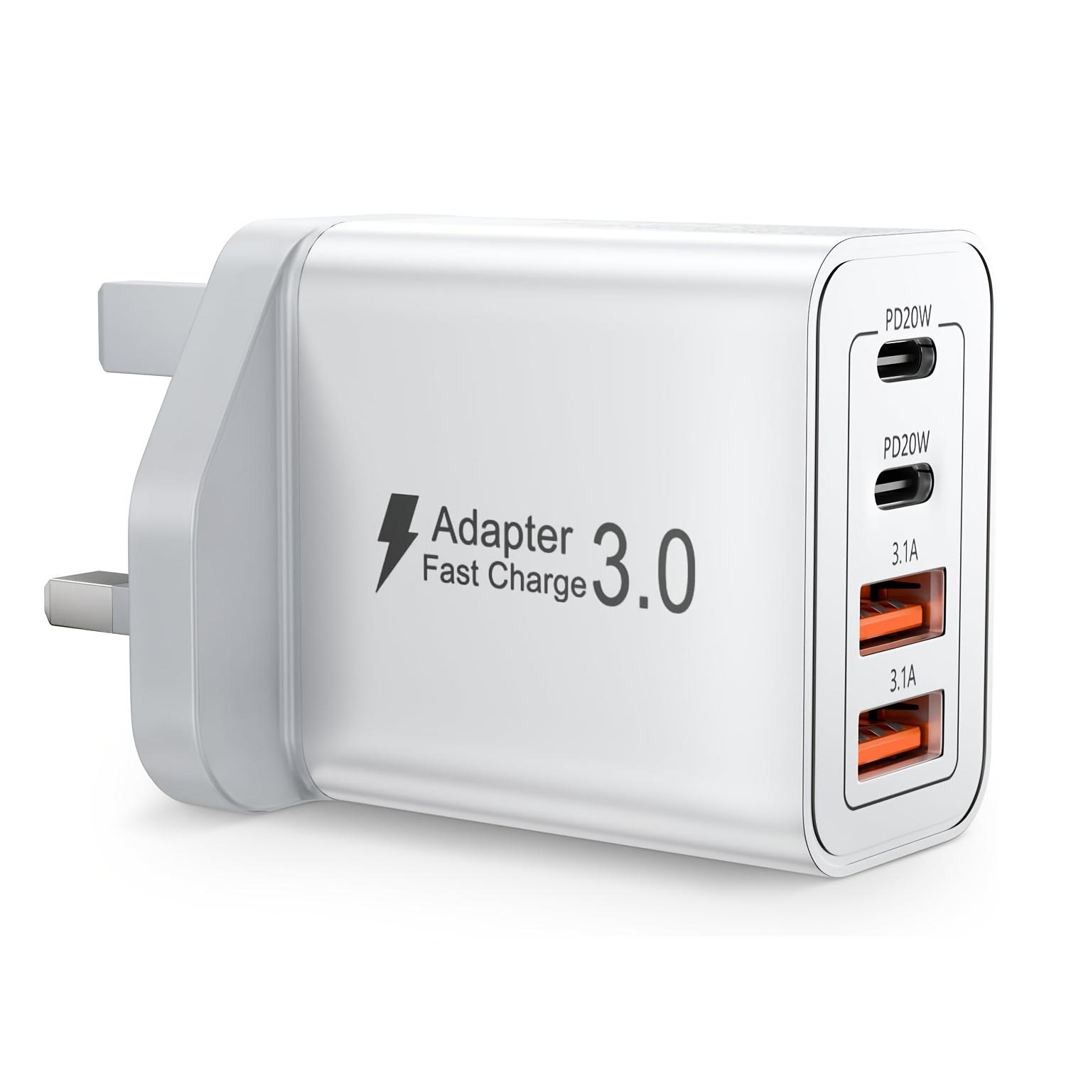 35W 4-in-1 USB C Charger Block Dual PD and Dual USB-A Fast Charging Wall Adapter EU UK Plug for Phones UK Plug білий
35W 4-in-1 USB C Charger Block Dual PD and Dual USB-A Fast Charging Wall Adapter EU UK Plug for Phones UK Plug білий