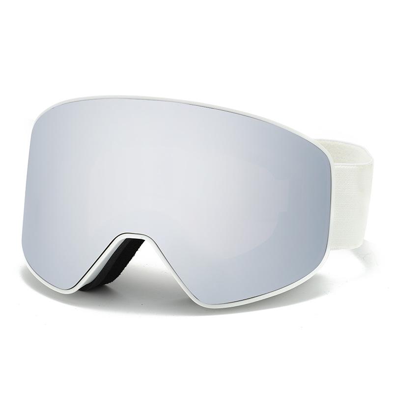 Double-layer anti-fog and anti-UV ski goggles, compatible with prescription lenses, magnetic attachment, high-definition ski goggles White Frame+Silver piece
Double-layer anti-fog and anti-UV ski goggles, compatible with prescription lenses, magnetic attachment, high-definition ski goggles White Frame+Silver piece