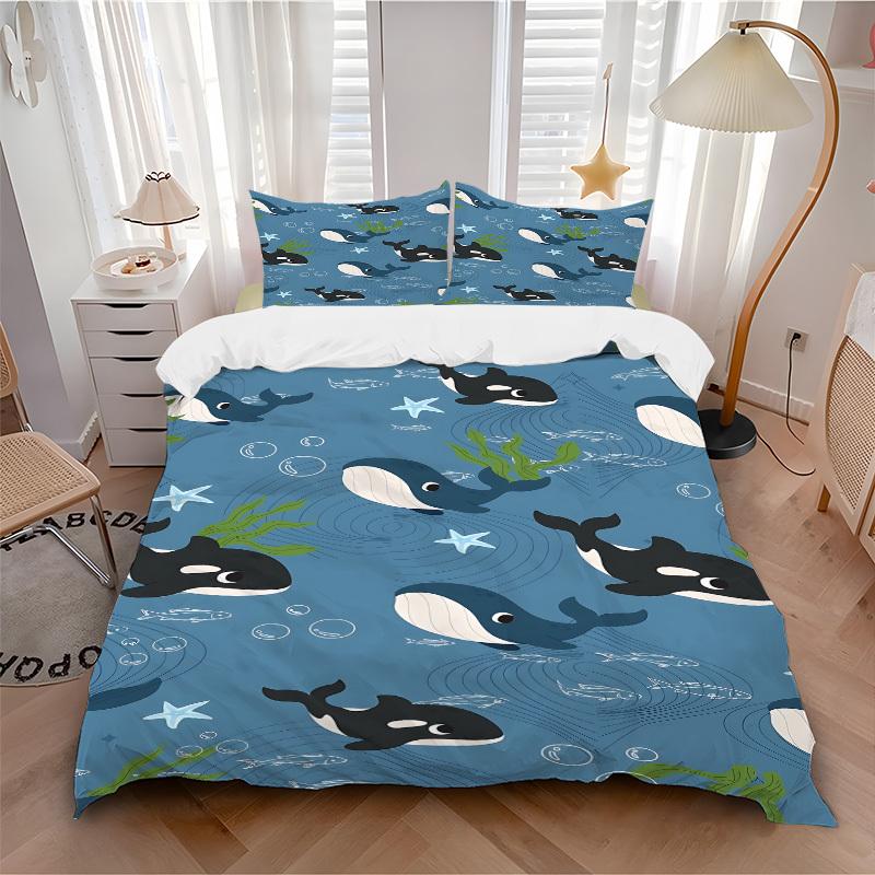 3pcs Animal-themed Whale Ocean Soft and Comfortable Breathability, Bedding Set, Machine Washable, Suitable for All Seasons166 135x200cm
3pcs Animal-themed Whale Ocean Soft and Comfortable Breathability, Bedding Set, Machine Washable, Suitable for All Seasons166 135x200cm