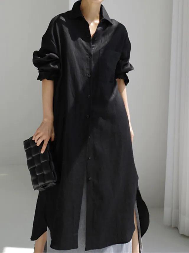 2025 Cotton Linen Irregular Long Shirt Dress - European & American Style XXL чёрный
2025 Cotton Linen Irregular Long Shirt Dress - European & American Style XXL чёрный