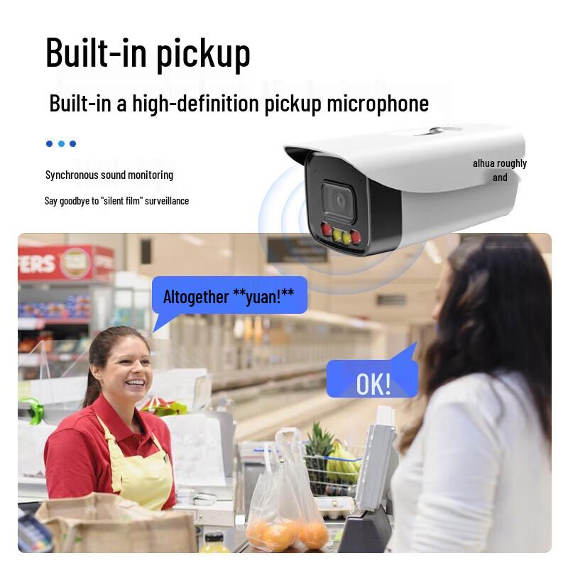 Dahua 4MP POE Outdoor Full-Color Audio Bullet IP Camera CN plug (adapter included)
Dahua 4MP POE Outdoor Full-Color Audio Bullet IP Camera CN plug (adapter included)