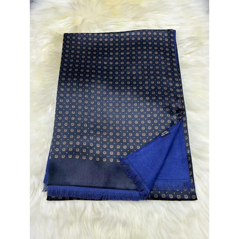 BYSIFA|Зеленый мужской шелковый шарф из тутового шелка Утепленный Осенне-зимний Шелковый Мужской Деловой Шарф Шейный платок С принтом Синий,Зеленый,Винно-красный