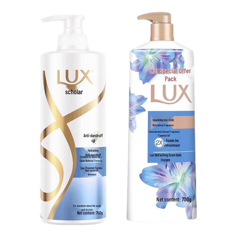 LUX Hydrating Anti-Dandruff Shampoo & Cool Refreshing Shower Gel Set
LUX Hydrating Anti-Dandruff Shampoo & Cool Refreshing Shower Gel Set