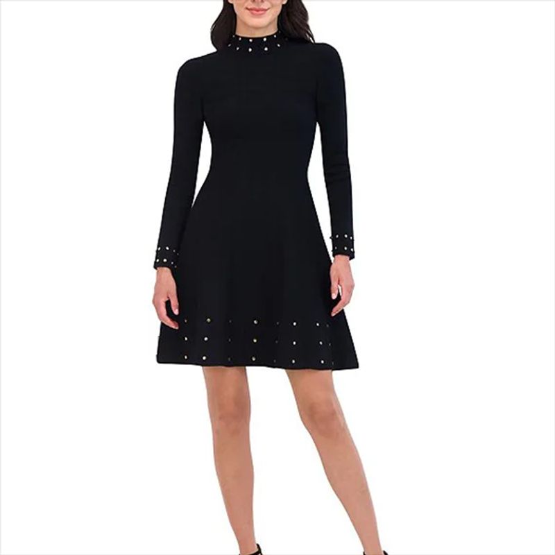 and Winter Foreign Trade European and American Plus size women clothing Heavy Industry Beads Mid round Neck Knitted dress A- Line Skirt Umbrella Skirt Black S: Bust size 76-86
and Winter Foreign Trade European and American Plus size women clothing Heavy Industry Beads Mid round Neck Knitted dress A- Line Skirt Umbrella Skirt Black S: Bust size 76-86