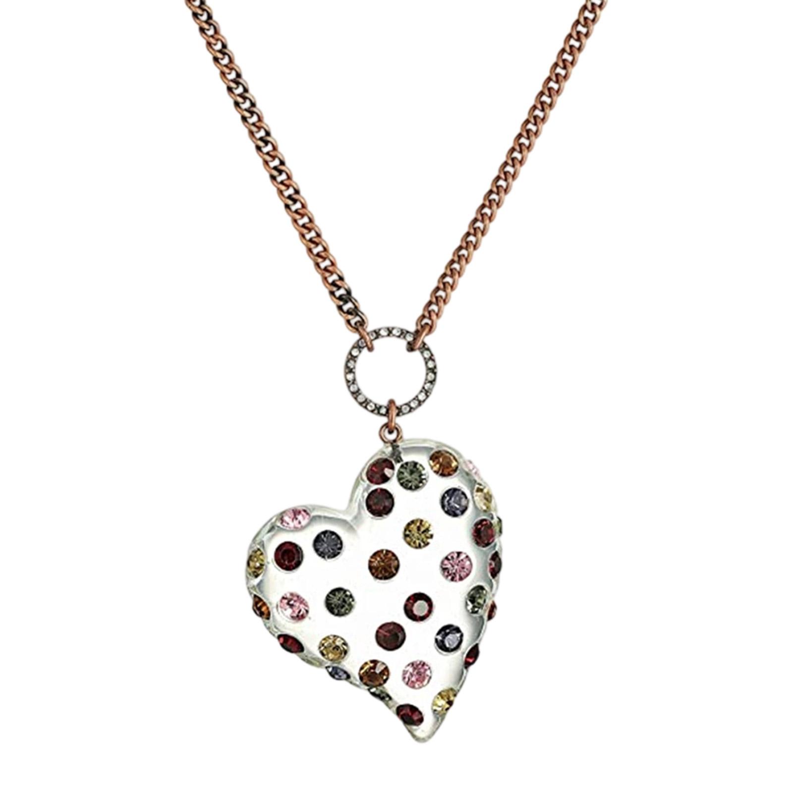 Alloy Heart Pendant Necklace Featuring Rainbow Crystals Elegant Layering Designs Romance Jewelry Accessory
Alloy Heart Pendant Necklace Featuring Rainbow Crystals Elegant Layering Designs Romance Jewelry Accessory