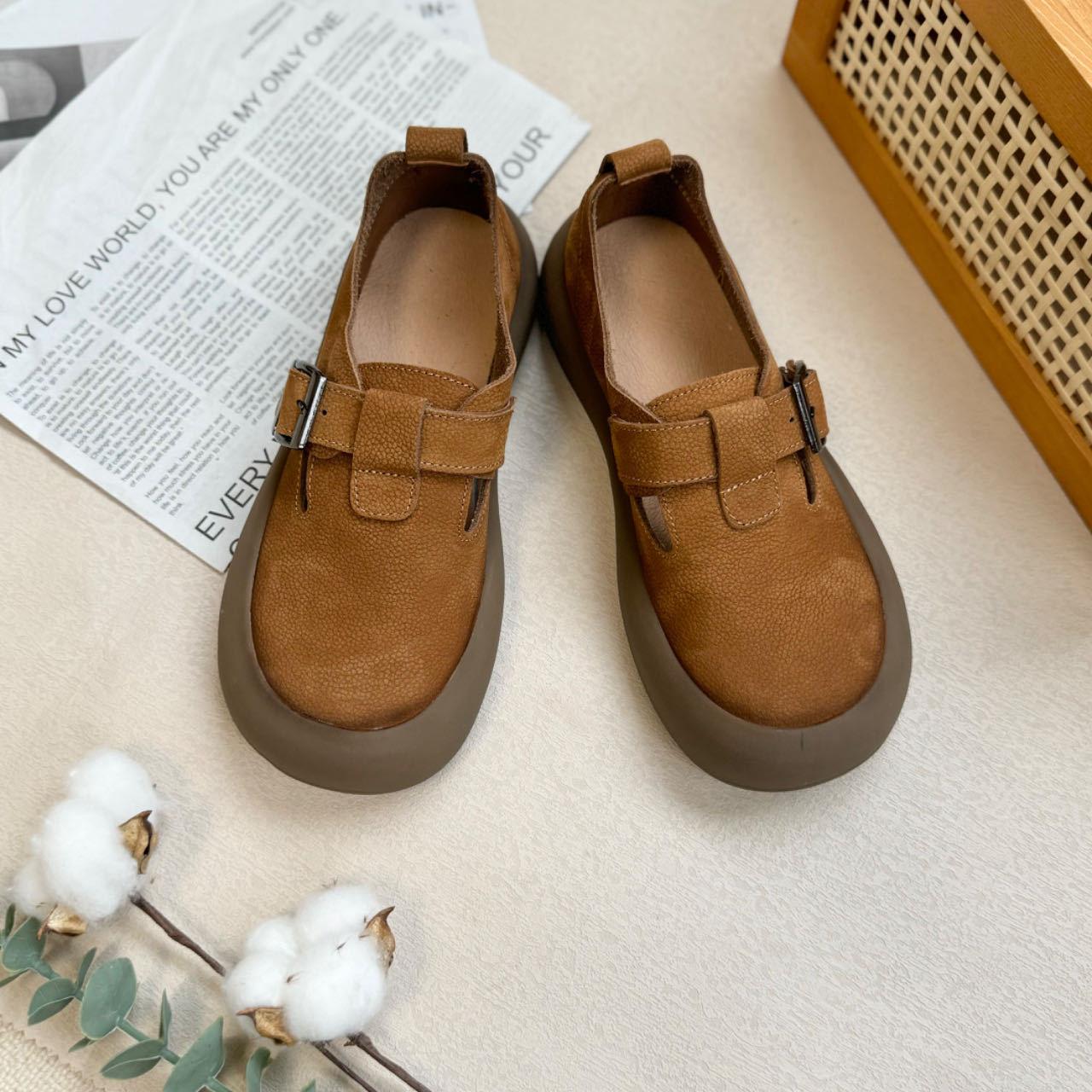 Autumn new single shoes first layer cowhide comfortable round head flat bottom thick sole retro handmade single shoes hair 35
Autumn new single shoes first layer cowhide comfortable round head flat bottom thick sole retro handmade single shoes hair 35