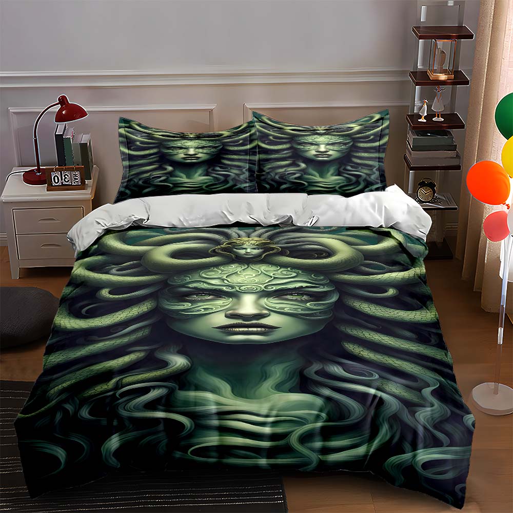 Medusa-inspired design. Bedding Duvet cover sets Duvet covers Pillowcases gifts (1 * Duvet Cover 2 * Pillowcases, without duvet insert) 135x200cm
Medusa-inspired design. Bedding Duvet cover sets Duvet covers Pillowcases gifts (1 * Duvet Cover 2 * Pillowcases, without duvet insert) 135x200cm