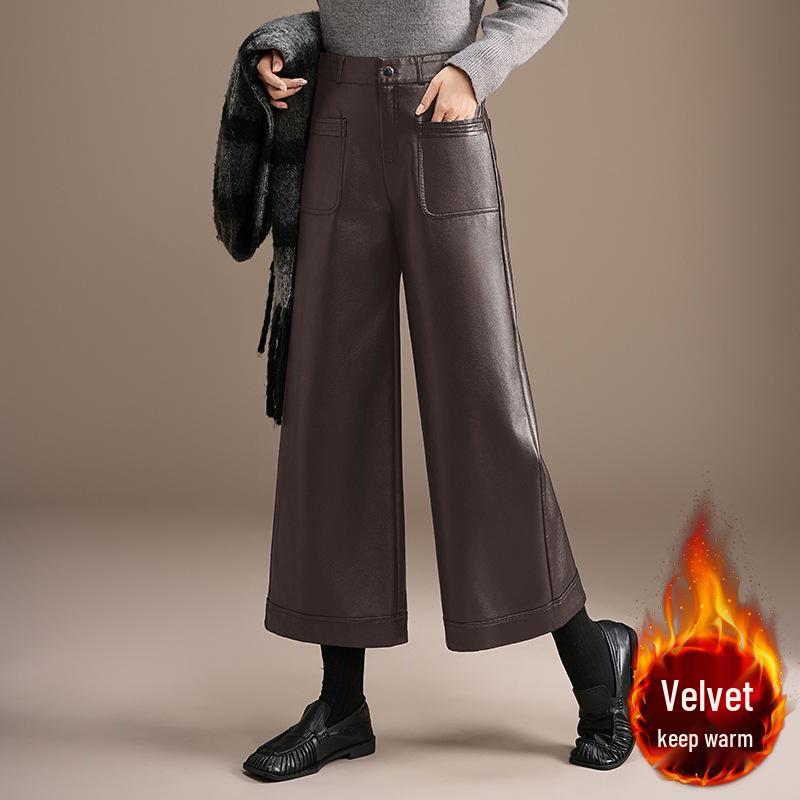 2025 Winter Korean Style High-Waisted PU Leather Wide-Leg Pants with Plus Velvet L кавовий
2025 Winter Korean Style High-Waisted PU Leather Wide-Leg Pants with Plus Velvet L кавовий