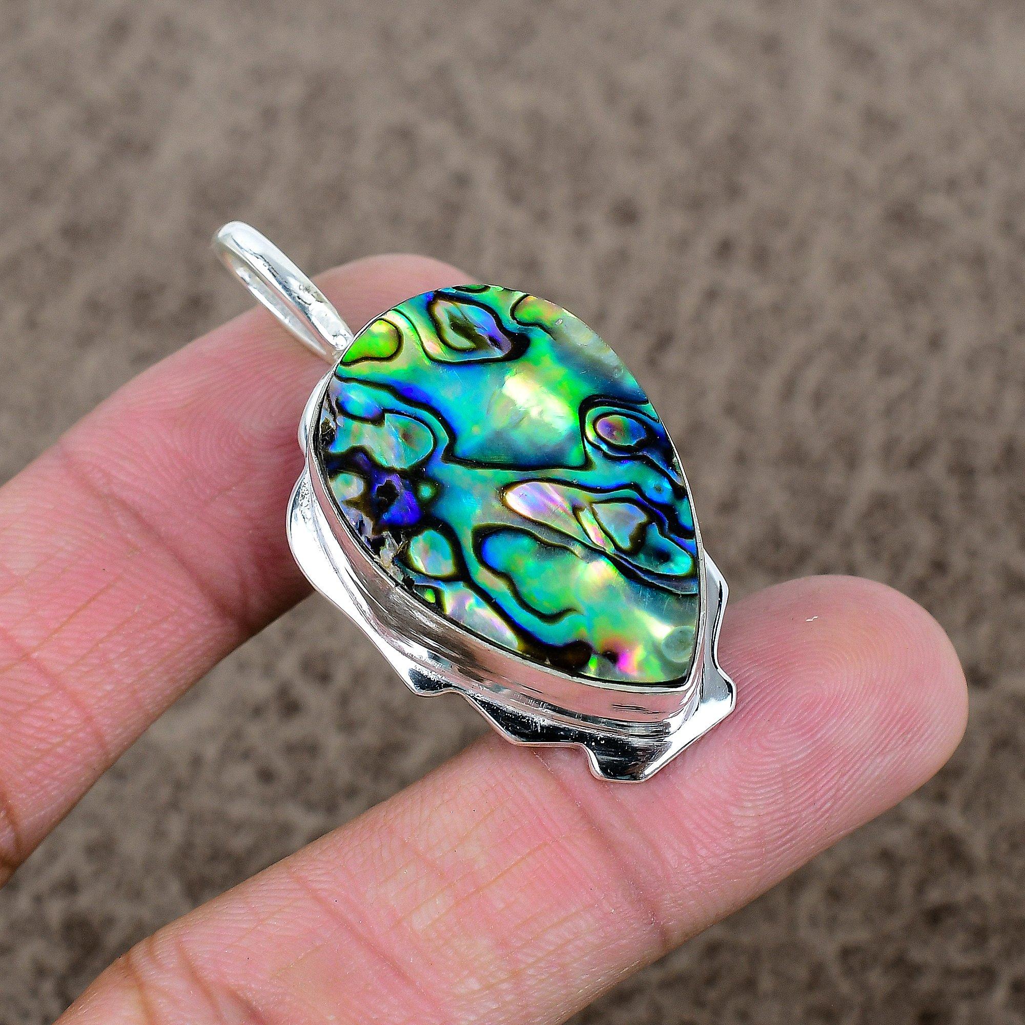 Abalone Shell Gemstone Handmade 925 Sterling Silver Jewelry Pendant 1.97 KKG-363
Abalone Shell Gemstone Handmade 925 Sterling Silver Jewelry Pendant 1.97 KKG-363
