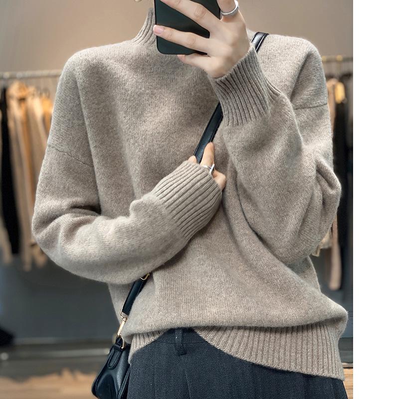 Minimalist High-Neck Women s 100% Wool Loose Pullover Sweater for Autumn and Winter 2XL for 135-150 lbs
Minimalist High-Neck Women s 100% Wool Loose Pullover Sweater for Autumn and Winter 2XL for 135-150 lbs