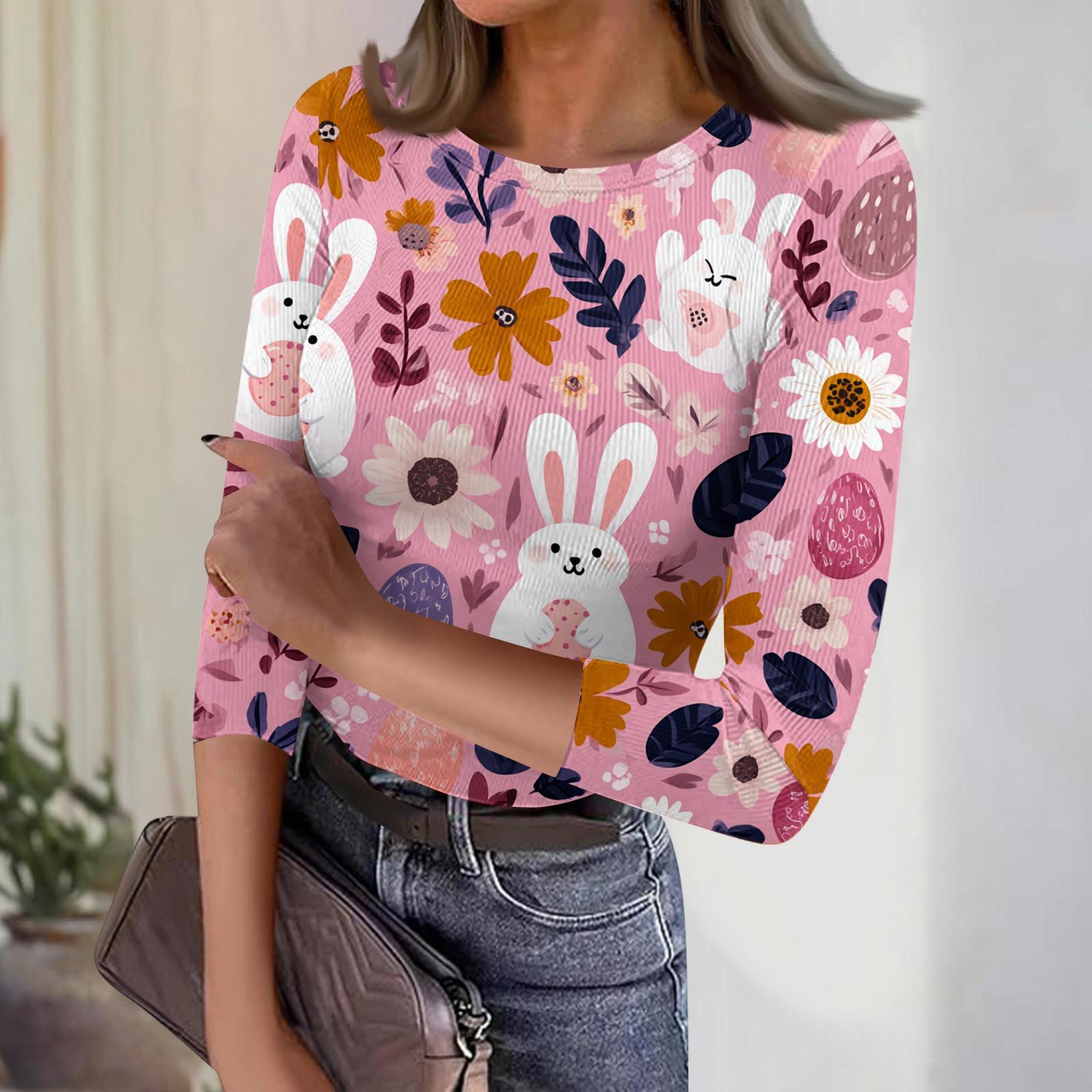 Women s Casual Fashion Round Neck Easter Print Three-Quarter Sleeve Ribbed Top XL рожевий
Women s Casual Fashion Round Neck Easter Print Three-Quarter Sleeve Ribbed Top XL рожевий
