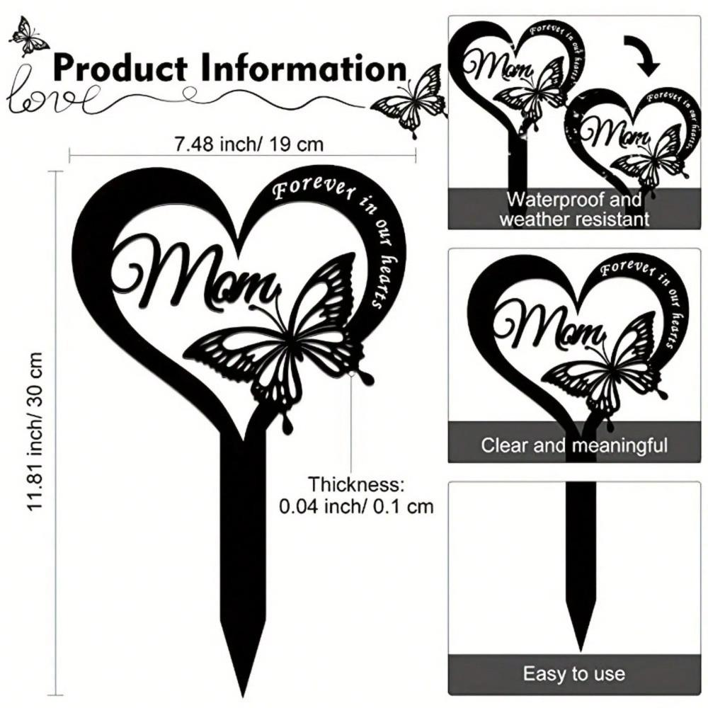 Metal Garden Stake Memorial Butterfly Plaque Grave Decoration Dad TY4543-02-mom чорний
Metal Garden Stake Memorial Butterfly Plaque Grave Decoration Dad TY4543-02-mom чорний