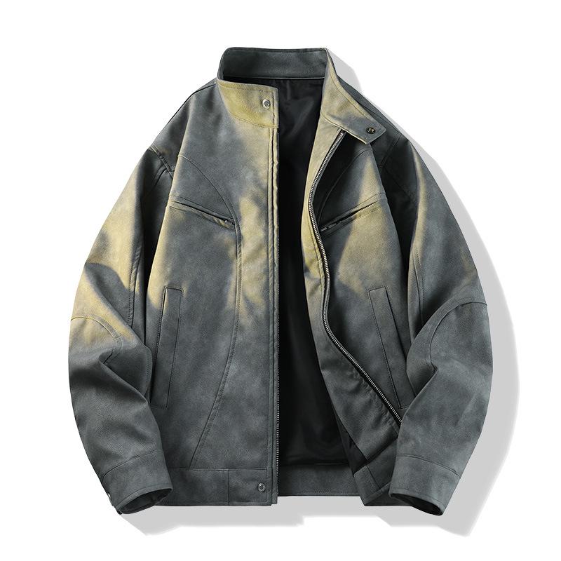 American Retro Black Leather Jacket: Autumn Winter Casual Stand Collar Trendy Workwear M світло-сірий колір
American Retro Black Leather Jacket: Autumn Winter Casual Stand Collar Trendy Workwear M світло-сірий колір