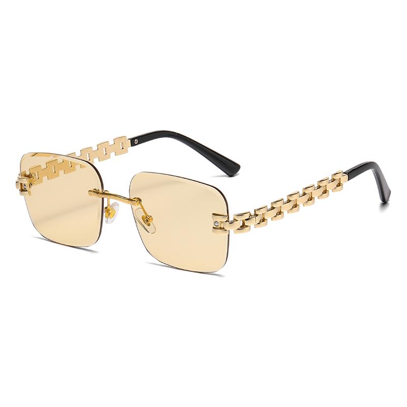 Gafas de sol rectangulares doradas y negras con bisagra de metal, gafas de sol de metal sin montura, gafas de sol de moda de ver Gold
Gafas de sol rectangulares doradas y negras con bisagra de metal, gafas de sol de metal sin montura, gafas de sol de moda de ver Gold
