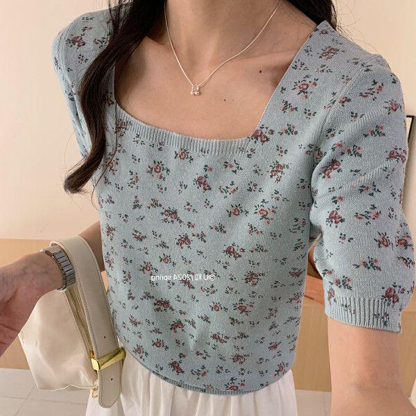 Women s Pink Floral Knit Top - Square Neck, Short Sleeve, Early Spring 2025 French Style S
Women s Pink Floral Knit Top - Square Neck, Short Sleeve, Early Spring 2025 French Style S