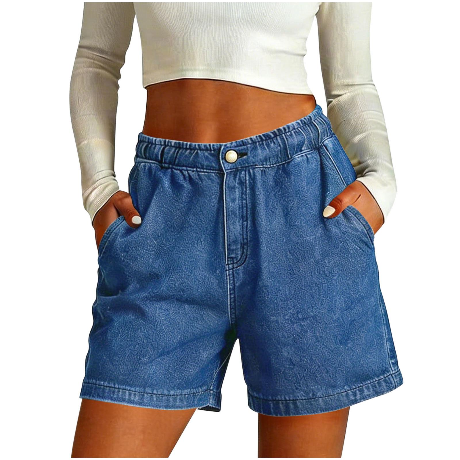High Waist Denim Shorts for Women Casual Loose Fit Elastic Waistband with Pockets Button Closure Summer Style S синій
High Waist Denim Shorts for Women Casual Loose Fit Elastic Waistband with Pockets Button Closure Summer Style S синій