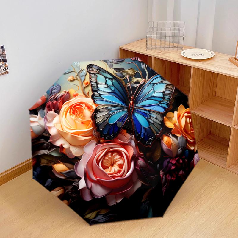 1 PC Automatic Folding Umbrella - Colorful butterflies Pattern, Portable & Foldable Design with 8 Ribs, Christmas Birthday Gifts
1 PC Automatic Folding Umbrella - Colorful butterflies Pattern, Portable & Foldable Design with 8 Ribs, Christmas Birthday Gifts