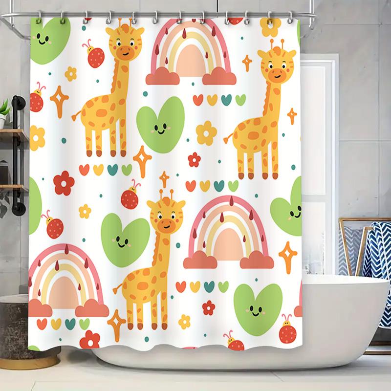 Adorable Animal Shower Curtain Kids Bathroom Decor With Rainbows Hearts Multicolor Pattern Print Waterproof Fabric For Home Bath W60H190(CM)-1 Pcs
Adorable Animal Shower Curtain Kids Bathroom Decor With Rainbows Hearts Multicolor Pattern Print Waterproof Fabric For Home Bath W60H190(CM)-1 Pcs