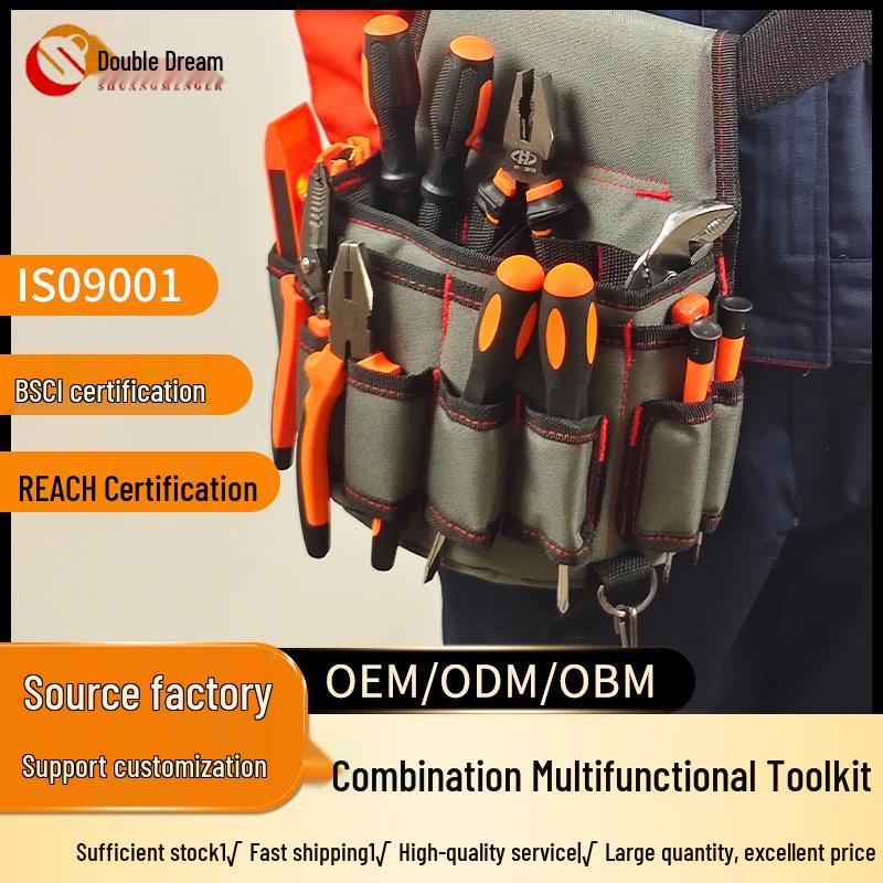 Waterproof Oxford Toolkit Waist Bag - Multifunctional, Wear-Resistant, Thickened Canvas Repair Kit for Electricians
Waterproof Oxford Toolkit Waist Bag - Multifunctional, Wear-Resistant, Thickened Canvas Repair Kit for Electricians