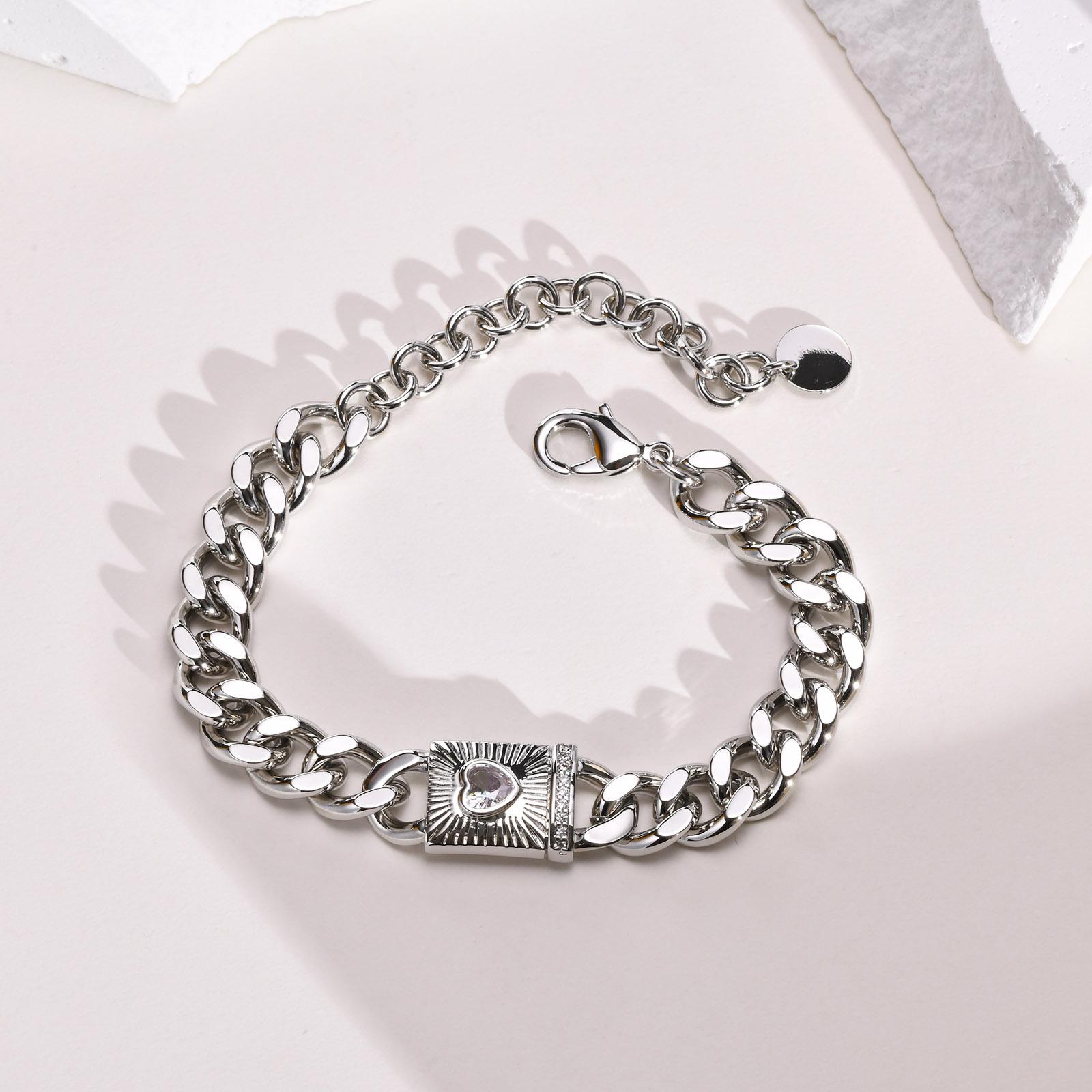 Vnox Design Heart Zircon Stone Bracelets for Men Women, Adjustable Cuban Chain with Geometric Square Charm Unisex Wristband Gift
Vnox Design Heart Zircon Stone Bracelets for Men Women, Adjustable Cuban Chain with Geometric Square Charm Unisex Wristband Gift