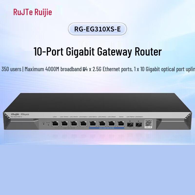 Ruijie RG-EG310XS-E Enterprise 10-Gigabit SD-WAN Gateway Router (CN version)
Ruijie RG-EG310XS-E Enterprise 10-Gigabit SD-WAN Gateway Router (CN version)